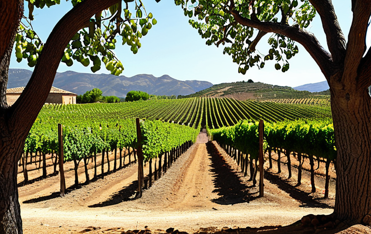 ** "Tax incentives for reforestation in La Rioja vineyards, showcasing sustainable wine production. Focus on ancient oak trees and a modern winery blending with nature."
2. **